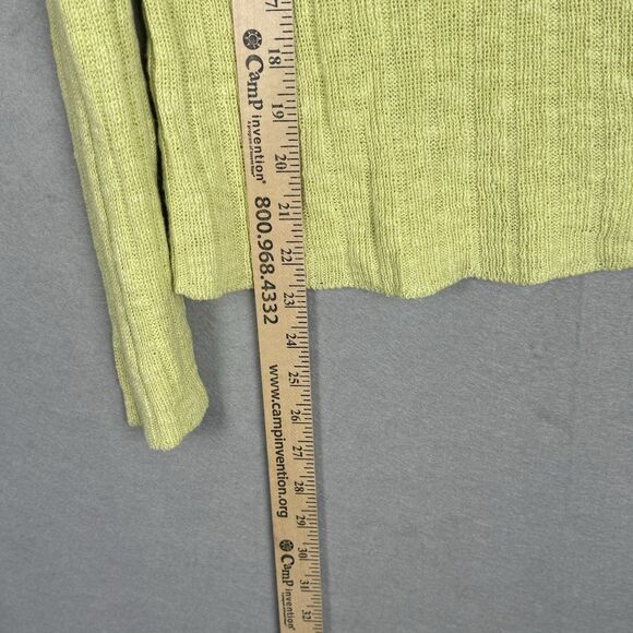Eileen Fisher L Linen Cotton Sweater Chartreuse Lightweight - Picture 5 of 6